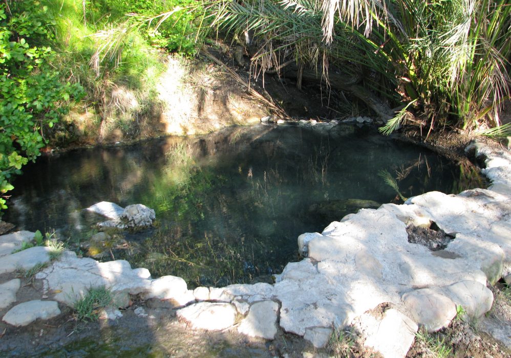 Soak in natural hot springs